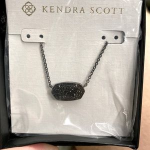 Kendra Scott Elisa necklace black drusy